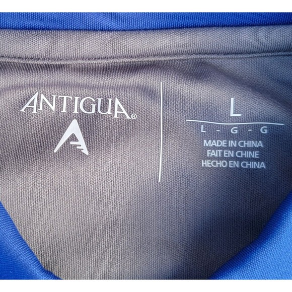 ANTIGUA Large Golf Shirt Desert Dry Extra Light Polyester Blue Knit NEW NWT - Picture 6 of 8
